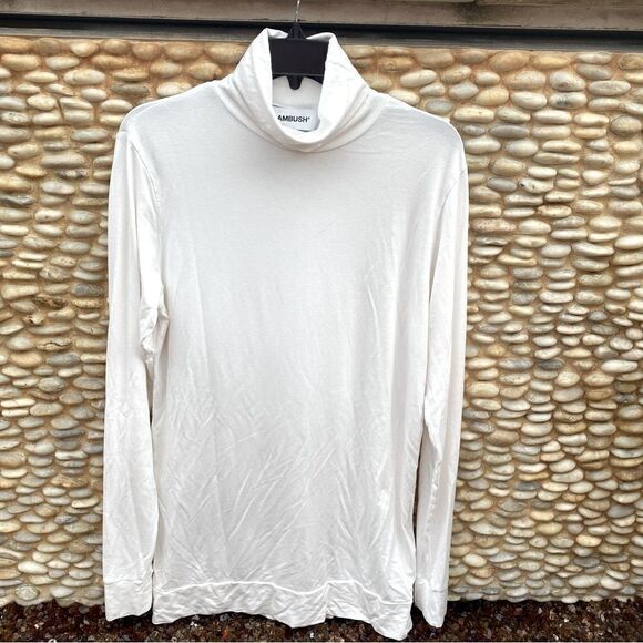 Ambush White Logo Jersey Turtleneck Size Large (3) Excellent Pre-Owned Condition - Picture 2 of 8